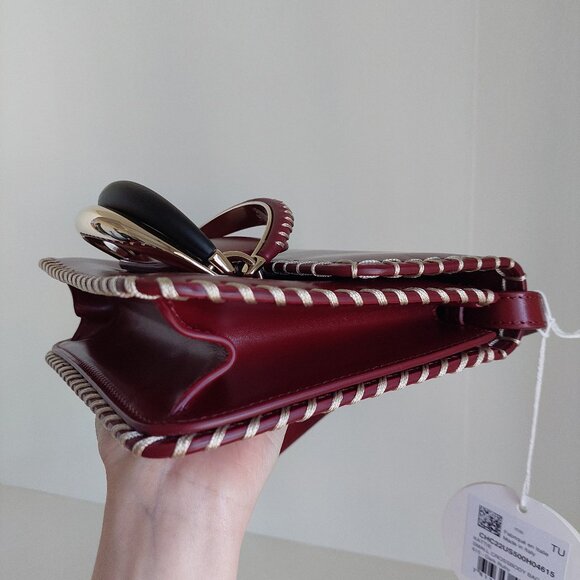 CHLOE Kattie Dark Ruby Red Crossbody Bag - Picture 13 of 17